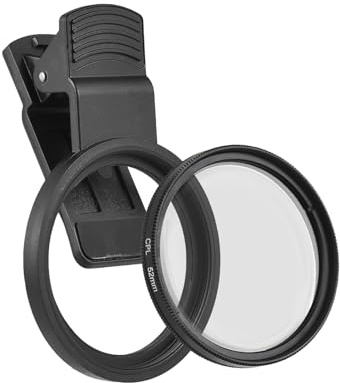 Andoer Filtre Polariseur Circulaire CPL 52 mm Lentille Polariseur Circulaire Professionnel pour Lentille Caméra Téléphone avec Clip pour Lentille Téléphone Remplacement pour iPhone Caméras