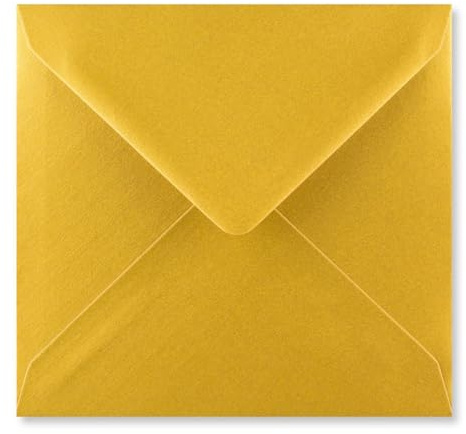 Cards & Crafts Luxuriöse Quadratische Briefumschläge - 15 x 15 cm - 110 g/m² - 100% FSC (Gold, 50)