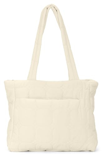 7VSTOHS Bolsa Acolchada para Mujer, Bolso de Señora con Cremallera Nylon Acolchado Bolsa Acolchada Bolsa de Hombro de Gran Capacidad