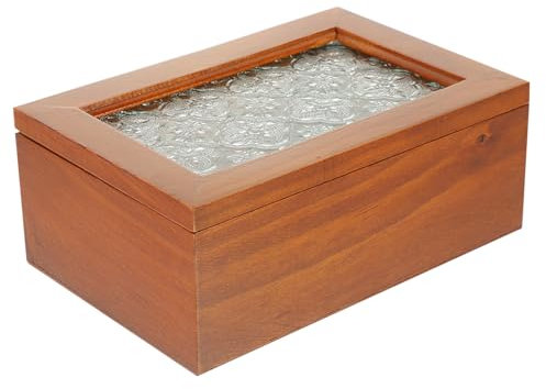RORPOIR Vintage Holz Schmuckschatulle Mit Deckel Kleine Aufbewahrungsbox Für Schmuck Uhren Und Kleinigkeiten Handgefertigt Aus Hochwertigem Kiefernholz Für Reisen Dekorativer Organizer