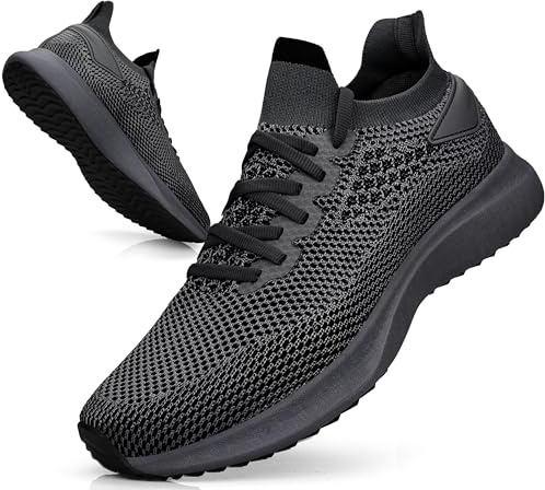 Giniros Zapatillas Hombre Zapatos Running Deportivas Ligeros Transpirables Deportivas Hombre Casual Bambas Gimnasio Fitness Gym Atlético Trekking Tenis Correr Jogging Gris Oscuro 41EU