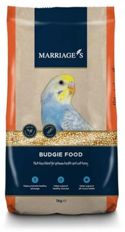 Marriages - Budgie Food, Budgie Seed and Bird Food with Red Millet, Yellow Millet, Wholesome, Bird Seed Packed with Fibre and Protein (1kg)