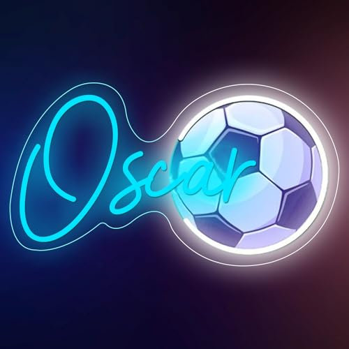 Custom Neon Signs, Personalised Neon Sign Light Up Neon Signs for Wall Decor, Led Neon Name Light Sign Strip Light for Bedroom Home Room Decor Sport Kids Boys Birthday Gift (soccer)