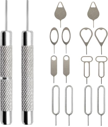 ZukoCert 16 Pieces SIM Card Removal Tool Set, Multi-Functional SIM Ejector Tool, SIM Card Pin, Phone SD Card Removal Tool Key, Universal for Smartphone