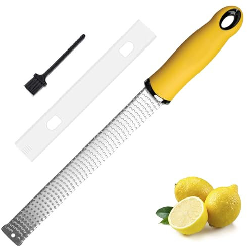 Zesteur, Zesteur Agrumes, Avec Couvercle De Protection Et Brosse De Nettoyage, Nettoyable Au Lave-Vaisselle, Pour Citron, Fromage, Parmesan, Gingembre, Chocolat