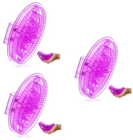 CALLARON 3 Teiliges Massagebürsten Set Akupunktmassage Nackenmassage Werkzeug Massagekamm Trockenbürsten Körperbürste Langlebiges Körpermassage Werkzeug Silikon Massage