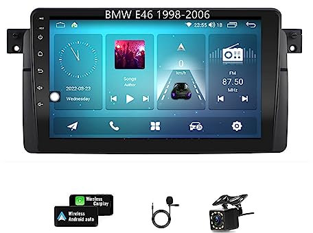HYSHAOLE Android 11 Doppio Din Touch Screen Autoradio Lettore DVD GPS Navigatore Ricevitore GPS Satellitare per B-MW E46 1998-2006 9'' Touchscreen Lettore Multimediale Supporto WIFI Bluetooth Mirror