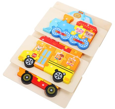 HOMOBABE 5sätze Holzpuzzles Für Kleinkinder Puzzlespielzeug Holzpuzzle Zum Selbermachen Mit Glatten Kanten Fördert Hand-Augen-koordination Und Feinmotorik