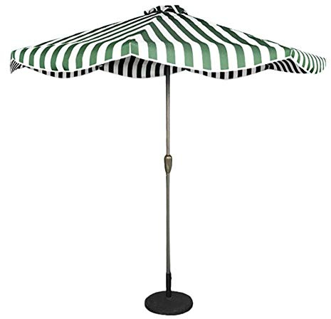 Parasol de jardín 2.7m con manivela, Paraguas de Sombra Solar compacta para pequeños Espacios de balcón de Patio al Aire Libre, UV50+ (Color Verde y, tamaño: 9 pies/2.7m)