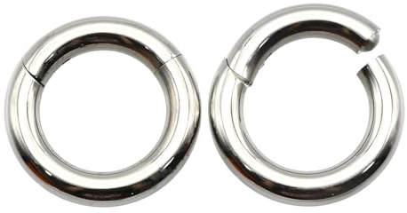 2 Stück 316L chirurgischer Edelstahl Scharnier Nasenringe Körper Piercing Reifen für Nasenloch Septum Labret Lippe Helix Knorpel Daith Tragus Rook Female BCR Männer PA Mehrere Piercings Groß, 4x14mm