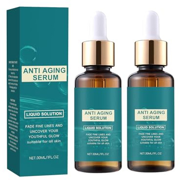 Sérum visage hydratant anti-âge pour femmes – Solution liquide à la vitamine C et à l'acide hyaluronique pour réduire les rides, stimuler le collagène, éclaircir le teint et repulper la peau (2)