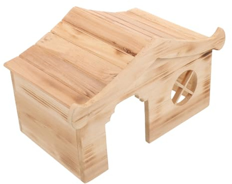 Abaodam Holzhaus für Hamster Filigrane Hütte als Versteck und Schlafplatz für Kleine Haustiere Robustes und Glattes Design