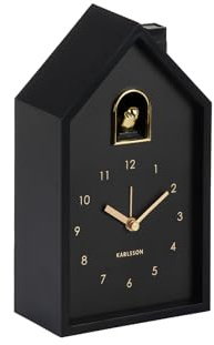 Karlsson Wall Clock Modern Cuckoo 'ORO' - BLACK (KA6077BK)