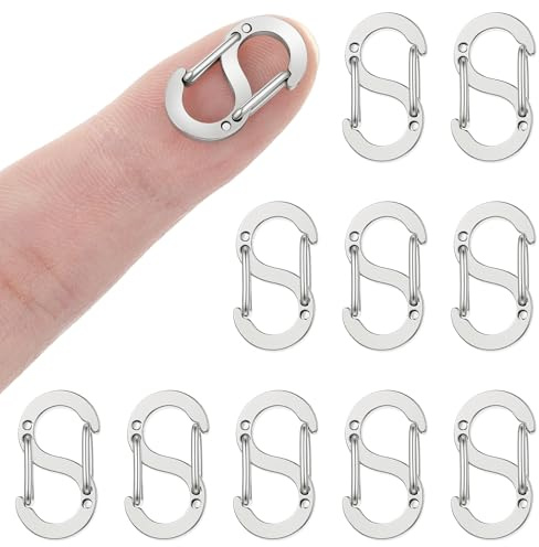 LXUEJIE 6 Stück Karabiner Mini, Kettenverschluss Edelstahl Armbander Verschluss Karabinerverschluss mit Doppelter Öffnung Halsketten-Armbandverkürzer Armband-Verbinder für Armband Halskette