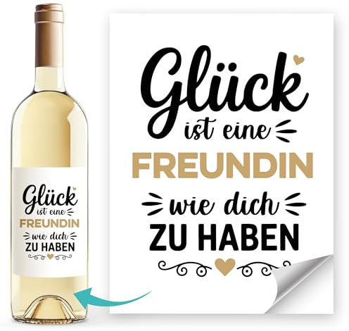 SpecialMe® Weinetiketten Weinflaschenetiketten personalisiert Flaschenetiketten selbstklebend Wein Geschenk Freundin Weiss unisize