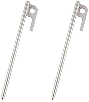 HOUDERCO 2 Stück Rostfreie Zeltheringe aus Edelstahl 30cm Stabile Zeltpflöcke mit Anti Trenn Funktion für Camping und Outdoor Einsätze bei Markisen und Zelten