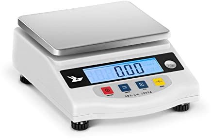 Steinberg Balance de Précision Cuisine Professionnelle 2.000g/0,05g surface de pesée 12 x 10 cm 13 x 16 x 6 cm 6xAA ou Adapteur LCD