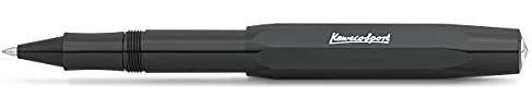 Kaweco SKYLINE SPORT Rollerball Black I Gel- / Kugelschreiber aus hochwertigem Kunststoff mit Keramikkugel I Trendiger Kuli in Schwarz I 13 g Tintenroller mit 0.7 mm Mine I Gelroller 13,5 cm