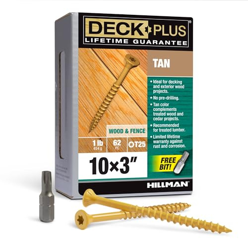 HILLMAN FASTENERS 48418 LB 3x10 Tan Deck Screw