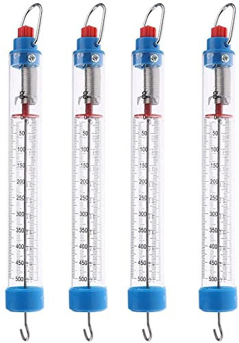 HirrWill 4pcs 5N Newton Meter Force Gauge Spring Dynamometer Physics Lab Experiment 8.27 * 0.98 * 0.98inch Studying Learning Tool