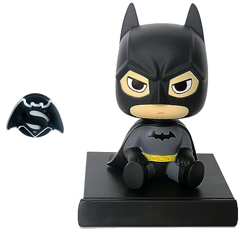 ITUBLE Car Dashboard Decorations Funny Bobbleheads Figures Anime Car Accessories Interior for Men Women Boys Boys Bobble Head Car Dash Board Decor Black Home Desk Ornaments Charm with Phone Holder