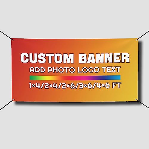 Persönliche Banner-Fahne Selbst Gestalten - Outdoor Indoor Banner - Fügen Sie Ihr Eigenes Bild/Text/Logo - Dekoration für Freie Feiern - 60x120cm