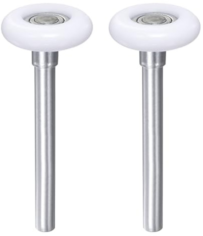 UXCELL 2pcs Garage Door Rollers, 2 Nylon Roller for 2 Track, 4.25 Stem, 11 Balls Sealed Bearing, Commercial & Residential, White