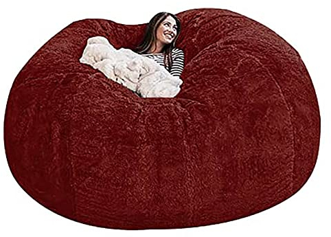 WEITOL Sitzsack-Sofa-Riesen-Sitzsack-Stühle-Bezug, weicher, Flauschiger, fauler Sofa-Plüsch-Sitzsack-Stuhl, langlebig, bequem, übergroßer runder Stuhl, Sitzsack-Bezug (kein Füllstoff)