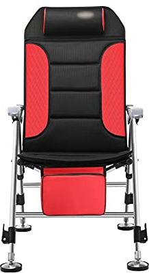 Cenz-888 Angelstühle für Erwachsene Faltende Loungesessel, die Fischstuhl mit Kissen Abnehmbarer Kissen liefern Campingstühle (Color : Red)