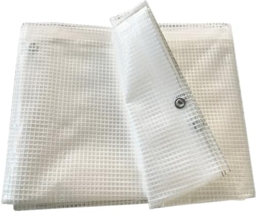 EXTRA DICK! Abdeckplane 4 x 5m Transparent Wasserdicht + 1x Bildmagnet! Gewebeplane mit Ösen Gartenplane Gewächshausfolie transparente Plane für Outdoor & Garten Gartenmöbel Camping Abdeckfolie