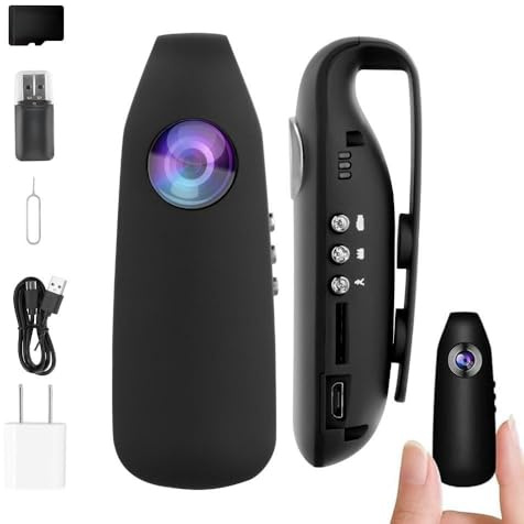 Spy Camera,Mini Camera Body Wear,1080P FHD Small Spy 1080P Video,Body Wearable,Pocket Clip for Office,Law Enforcement,Security Guard,Home,Car,Hiking gift