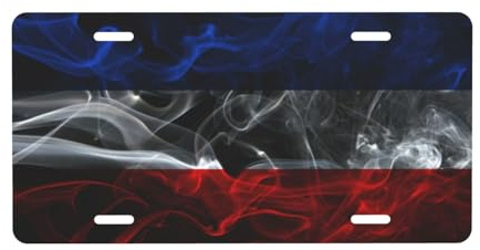 Placa de matrícula con la bandera de Serbia y Montenegro en estilo ahumado para la parte delantera del coche, placa de matrícula de 6 x 12 pulgadas, placa de metal para coche, etiqueta decorativa nove