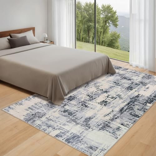Betadistor Entrance Carpet Runner Door Mats Indoor Non Slip Washable Runner Rug Kitchen Carpet Floor Mat for Hallway Entryway Kitchen Laundry Room Living Room 60x90 cm, Abstract Grey, 301-08060
