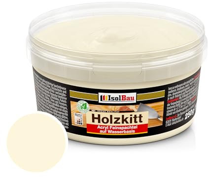 Isolbau - Holz-Spachtelmasse 250 g - Holzspachtel Holzkitt Außen und Innen - Holz-Reparaturspachtel - Holzreparaturmasse - Holz-Fertigspachtel - Schnelltrocknend - Birke (Nr. 11)