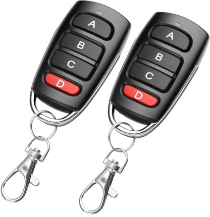 Boddceto 2-Pack 433.92MHz Universal Garage Door Remote, Secure &, Compatible with Garage Doors, Gate Openers & Barriers