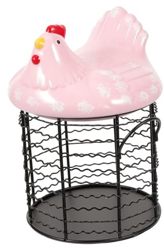 Cabilock Cesta De Metal para Huevos Diseño De Gallina Ideal para Hogar y Cocina