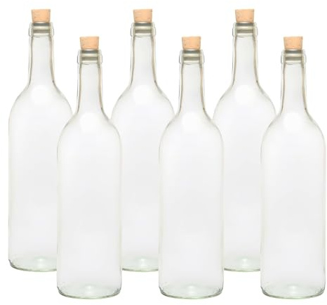 mikken 6 Glasflaschen 750ml mit Korken und Beschriftungsetiketten