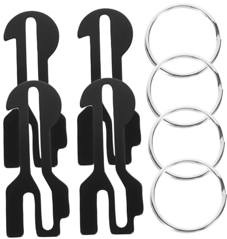 WEKAMOS 4pcs Stainless Steel Keychain Trolley Tokens Portable Coin Holder for Shopping Carts Lightweight Compact Key Rings for Supermarket Use and Everyday Carry