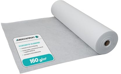 Abdeckvlies selbstklebend – 160 g/m² Palettenabnahme - 1m x 50m Palettenabnahme 15 Rollen (750m²), Renovierungsvlies, Malervlies, Abdeckvlies selbsthaftend, Treppenvlies