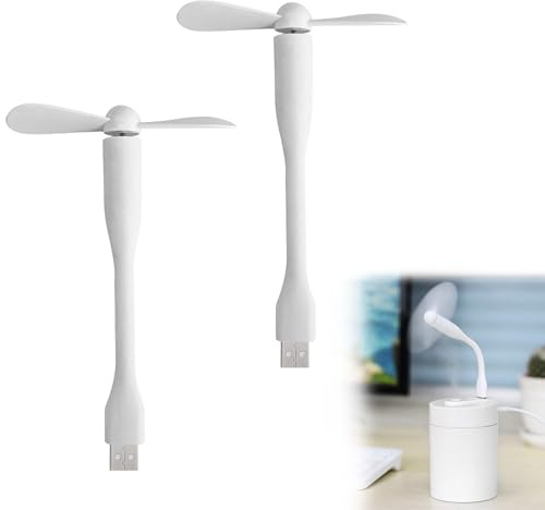 Comioke Mini Ventilateur USB,2 Pcs Flexible Power Bank Ventilateur,USB Portable,Portable Ventilateurs, Refroidissement Flexible,Bureau Silencieux pour Ordinateur Portable
