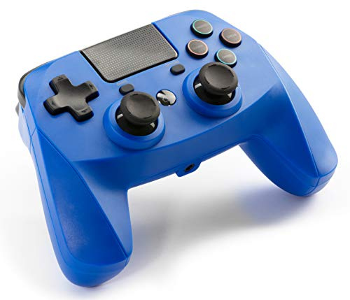 snakebyte GAMEPAD 4S - azul - Controlador inalámbrico Bluetooth para PlayStation 4 / PS4 Slim / Pro, joysticks duales analógicos, compatible con PC, conector para auriculares de 3,5 mm, panel táctil