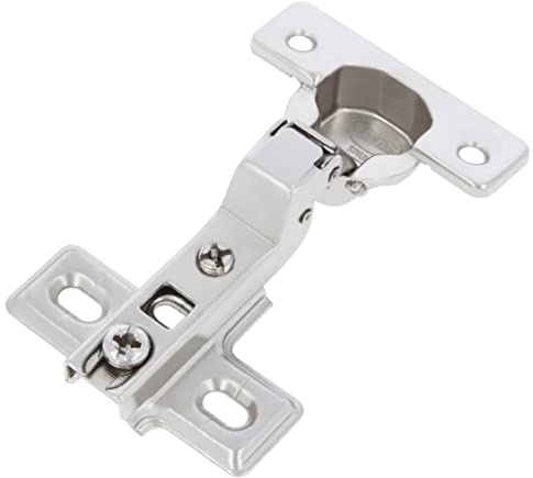 Amig - Bisagra - Tipo Cazoleta - Acodada y Fija - Ø 26 mm - 2 Unidades - Máxima Resistencia y Duración - Apertura de 110 º - Fijación Oculta para Puertas de Muebles y Armarios - Acero Plateado