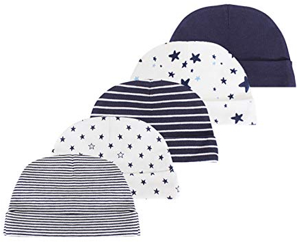 Chamie Baby-Mütze und Fäustlinge, Set für Neugeborene,Mützen und Fäustlinge, für Babys, Jungen und Mädchen, 0–6 Monate, 100% Baumwolle