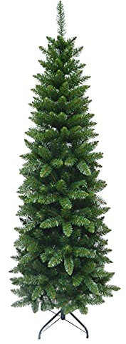 Maury's Albero di Natale Artificiale Extra Slim Sintetico Verde 150 cm con 317 Rami Folto Effetto Realistico Decorazione Natalizia Rami a Gancio