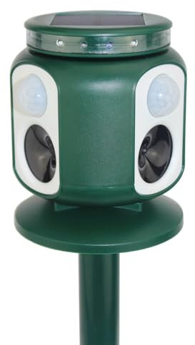 Répulsif Solaire pour Animaux Sauvages avec 4 Sons et ultrasons | sangliers, Renards, Loups | pour Zones de Passage des Animaux avec capteur de Mouvement