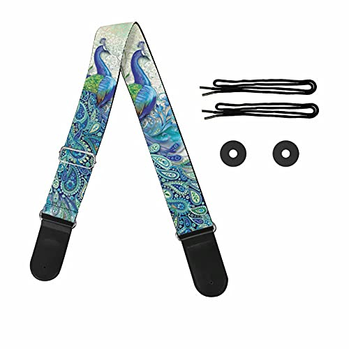 Pizding Starry Gitarrengurt Verstellbarer Schultergurt Ersatz Handtasche Bass, pfau, One size
