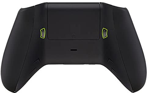 eXtremeRate FlashShot Trigger Stop Bottom Shell Kit for Xbox One S & One X Controller, Redesigned Back Shell & Soft Touch Black Handle Grips & Hair Trigger for Xbox One S X Controller Model 1708