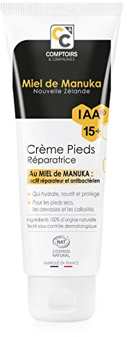 COMPTOIRS ET COMPAGNIES - Reparaturende Fußcreme mit Manuka-Honig IAA15+ – repariert und nährt – trockene Füße – Cosmos Natural zertifiziert – 75 ml