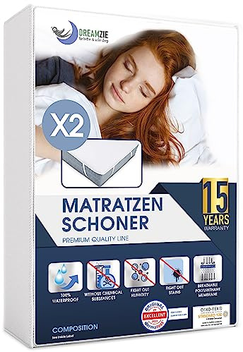 Dreamzie - Protege Matelas 90x190 (Lot de 2) - Alèse Imperméable - Coton | 4 Coins Élastiques · Oeko-Tex · Respirant & Silencieux · Alèse Lavable · Anti-Taches · Protection Matelas