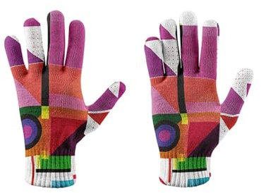 Touchscreen-Handschuhe – Winter, Winddicht, Warm, Strickhandschuh, Unisex, Damen, Herren, Elastische, Weiche Handschuhe, Buntes Nahtmuster, Erwachsene, Lässig, Vollfinger-Fäustlinge, Stil 2, Einh